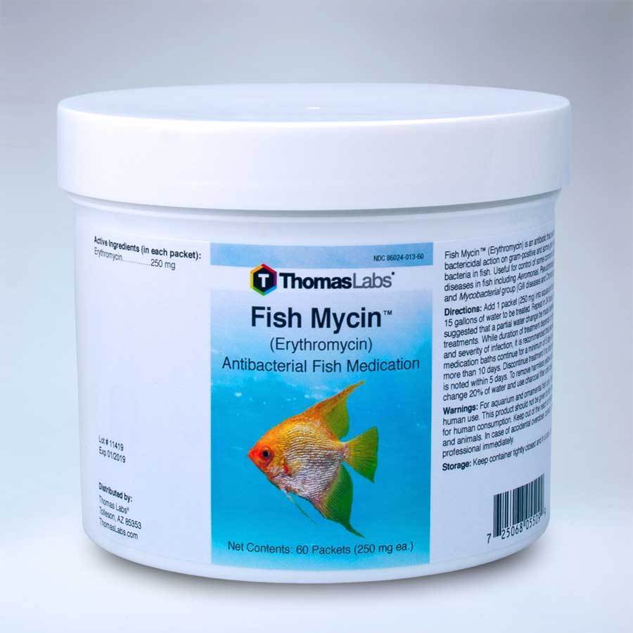 Fish Mycin Erythromycin Antibacterial Fish Medication - Thomas Labs