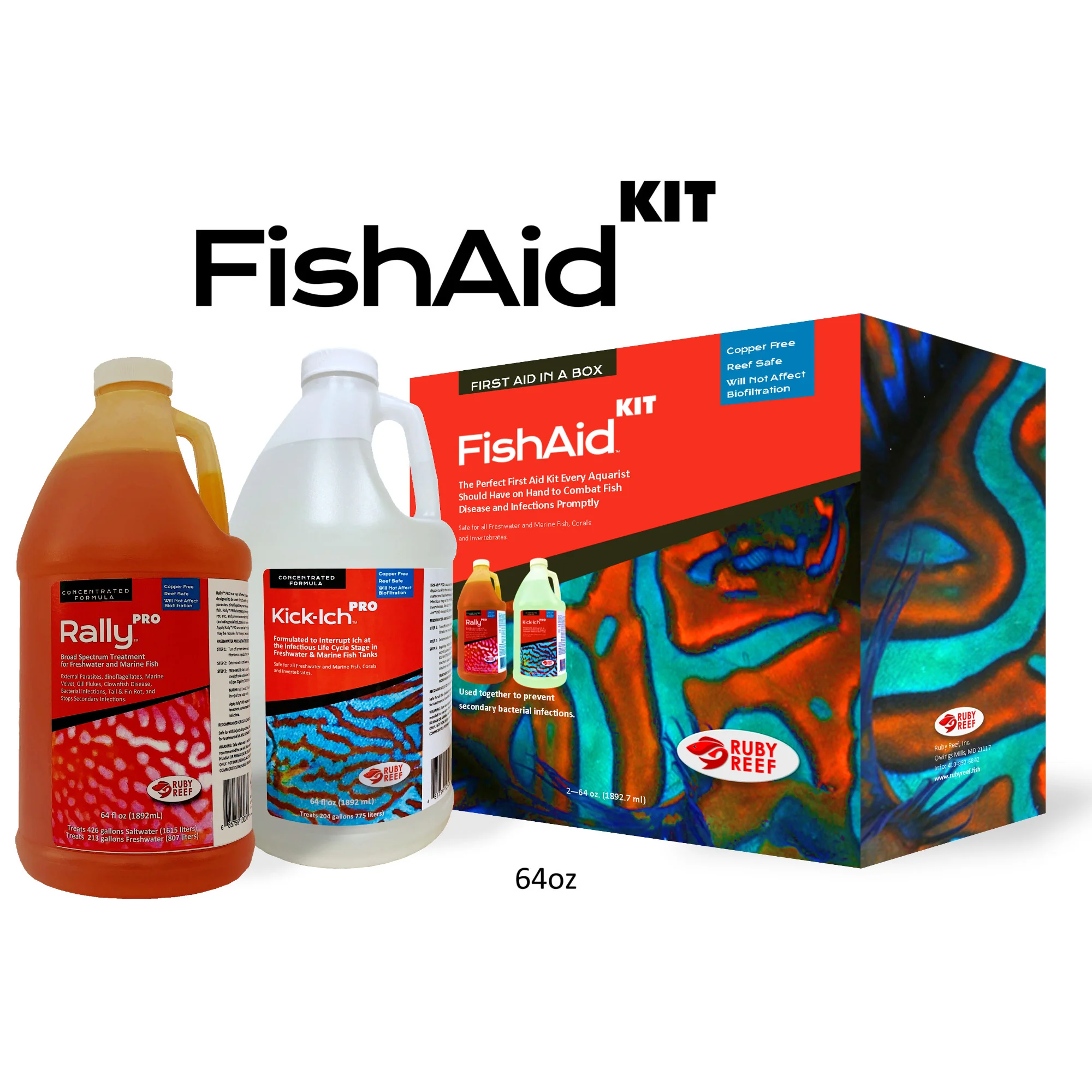 FishAid Kit Reef-Safe Ich & Disease Treatment - Ruby Reef