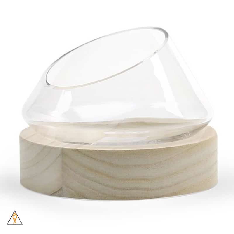 Glassware Slanted Bowl with Pedestal
