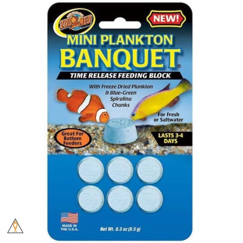 Slow Release Aquarium Fish Weekend Feeder Mini Banquet Plankton - Zoo Med